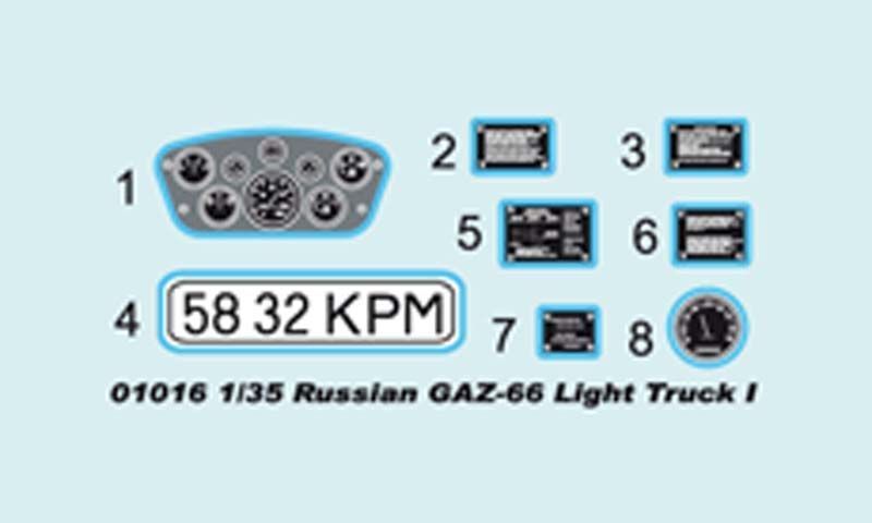Збірна модель легкої вантажівки GAZ-66 Light Truck I TR01016 фото