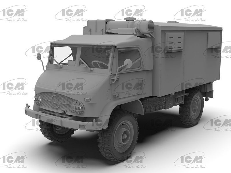 Збірна модель ICM 1/35 Unimog S 404 з кузовом-фургоном, Німецький військовий автомобіль (35136) ICM35136 фото