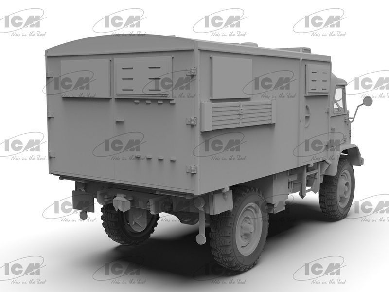 Збірна модель ICM 1/35 Unimog S 404 з кузовом-фургоном, Німецький військовий автомобіль (35136) ICM35136 фото