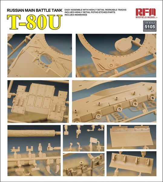 Збірна модель 1/35 танк T-80У RM-5105 фото