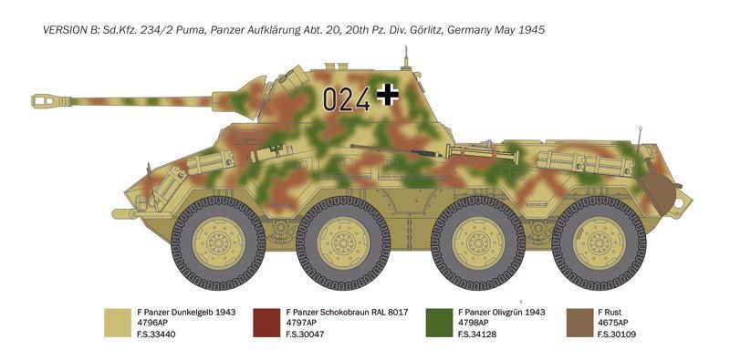 Збірна модель 1/35 бронемашина Sd.Kfz. 234/2 Puma IT6572 фото