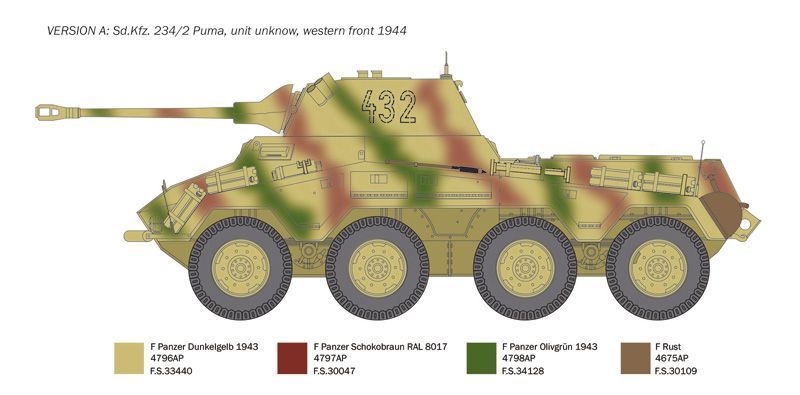 Збірна модель 1/35 бронемашина Sd.Kfz. 234/2 Puma IT6572 фото