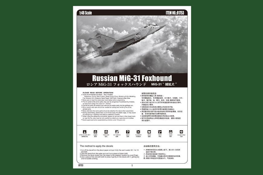 Збірна модель літака MIG-31 FOXHOUND HB81753 фото