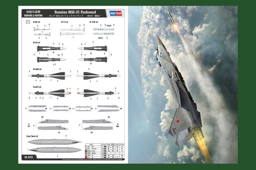 Збірна модель літака MIG-31 FOXHOUND HB81753 фото