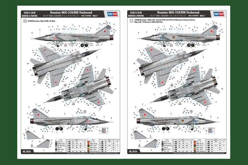 Збірна модель літака MiG-31B/BM Foxhound HB81754 фото