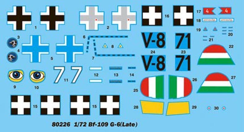 Збірна модель німецького винищувача Bf109 G-6 (late) HB80226 фото