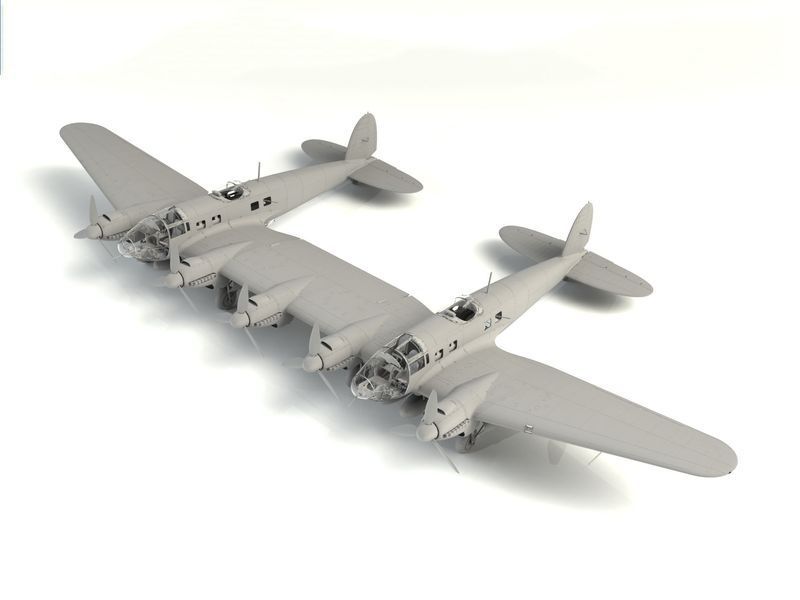 He 111Z-1 &ldquo;Zwilling&rdquo;, WWII Німеччина Glider Tug ICM48260 фото