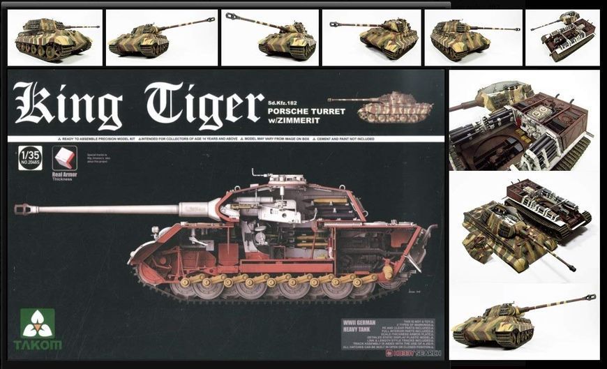 King Tiger Sd.Kfz.182 PORSCHE TURRET w/ZIMMERIT TK2046 фото