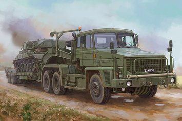 Збірна модель транспортера танків Scammell Commander with 62 ton Crane Fruehauf semi-trailer HB85527 фото
