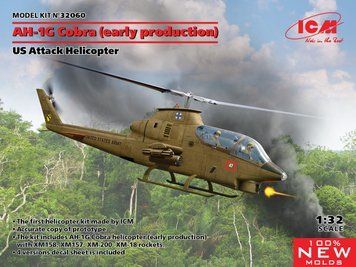 Збірна модель 1/32 AH-1G Cobra (раннього виробництва), Американський ударний гелікоптер ICM32060 фото