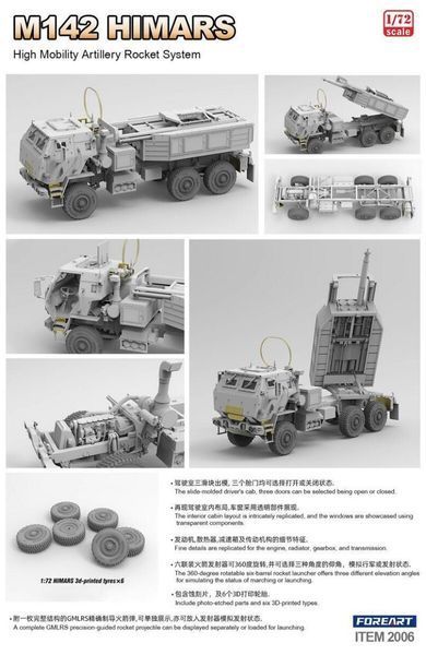 Збірна модель 1/72 американська реактивна система залпового вогню M142 "HIMARS" Foreart FA2006 фото